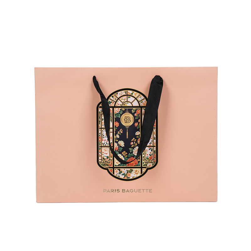 Aqua repugnans manubrio kraft/alba cardboard crustulam portare sacculum