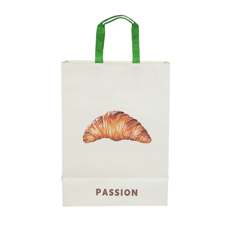 Aqua repugnans manubrio kraft/alba cardboard crustulam portare sacculum