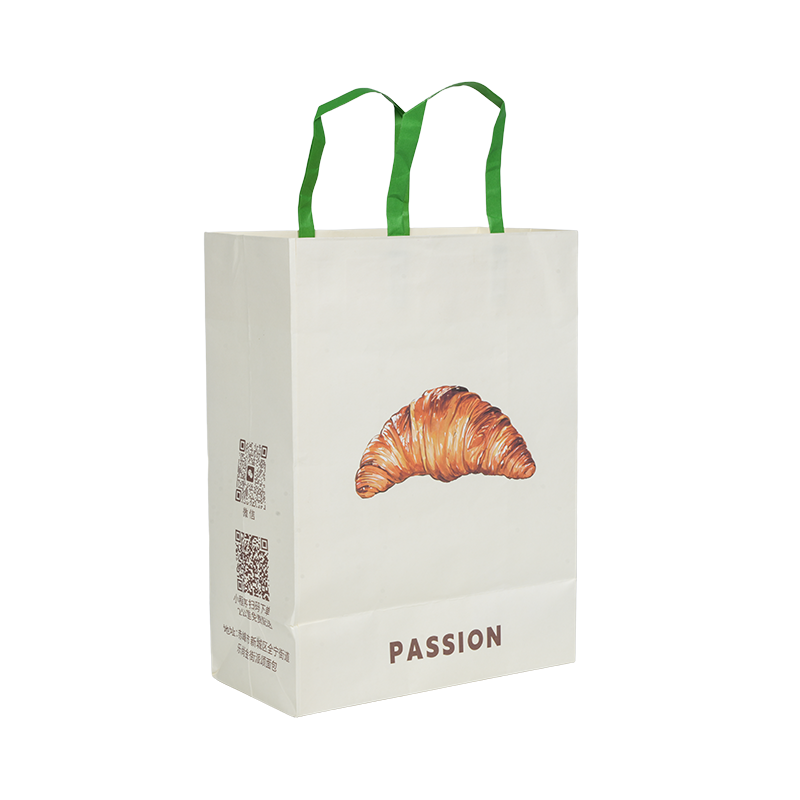 Aqua repugnans manubrio kraft/alba cardboard crustulam portare sacculum