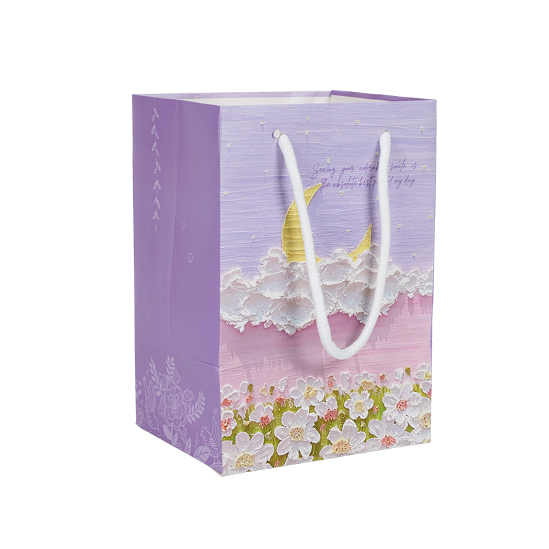 Holiday-lemma vertical kraft paper tote sacculos