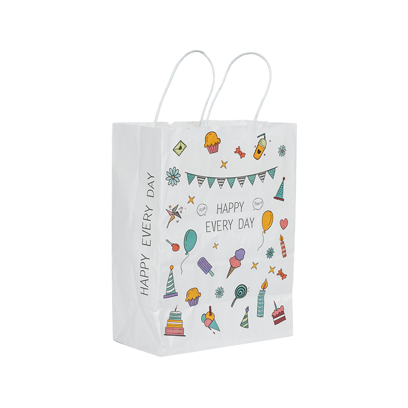 Holiday-lemma vertical kraft paper tote sacculos
