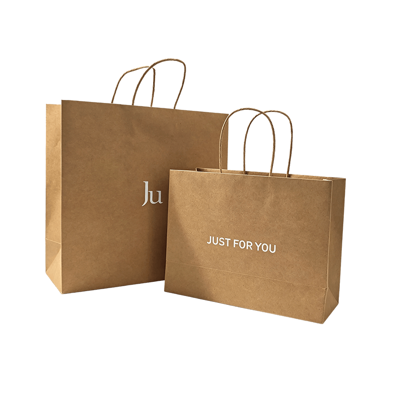 Custom Logo Kraft Paper Gift Sacculi